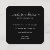 Moderne handtekening fotografie vierkante visitekaartje (Achterkant)