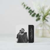 Moderne handtekening fotografie vierkante visitekaartje (Staand voorkant)