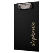 Moderne handtekening - Gepersonaliseerd zwart goud Klembord (Links)