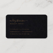 Moderne handtekening Gold Signature Premium Black Visitekaartje (Achterkant)