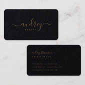 Moderne handtekening Gold Signature Premium Black Visitekaartje (Voorkant / Achterkant)