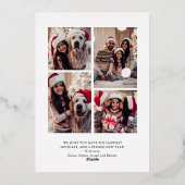 Moderne handtekening | Goud folie script multi fot Folie Feestdagenkaart (Achterkant)