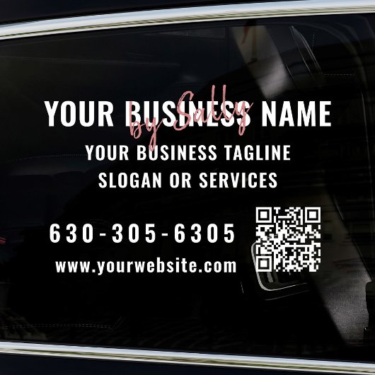 Moderne handtekening minimalistische QR code auto Raamsticker