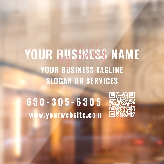 Moderne handtekening minimalistische QR-code auto  Raamsticker (Vel 2)