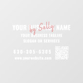 Moderne handtekening minimalistische QR code auto  Raamsticker (Vel)