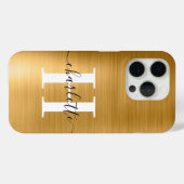 Moderne handtekening Monogram Gold Foil Case-Mate iPhone Case (Achterkant (horizontaal))