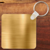 Moderne handtekening Monogram Gold Foil Sleutelhanger (Achterkant)