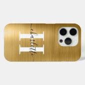 Moderne handtekening monogram goud folie Case-Mate iPhone case (Achterkant (horizontaal))