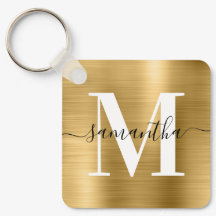 Moderne handtekening monogram goud folie