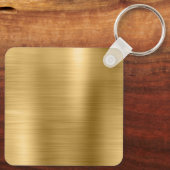 Moderne handtekening monogram goud folie sleutelhanger (Achterkant)