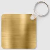 Moderne handtekening monogram goud folie sleutelhanger (Achterkant)