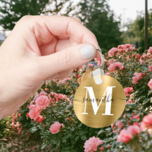Moderne handtekening monogram goud folie