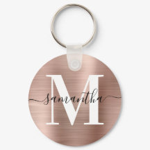 Moderne handtekening monogram roze goud folie foto