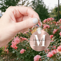 Moderne handtekening monogram roze goud folie foto