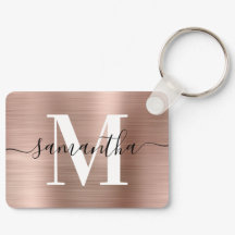 Moderne handtekening monogram roze goud folie rech