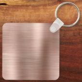 Moderne handtekening monogram roze goud folie sleutelhanger (Achterkant)