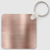 Moderne handtekening monogram roze goud folie sleutelhanger (Achterkant)