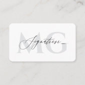 Moderne Handtekening Professioneel Elegant Wit Visitekaartje (Voorkant)