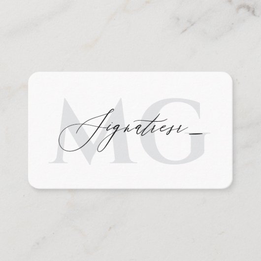 Moderne Handtekening Professioneel Elegant Wit Visitekaartje (Voorkant)