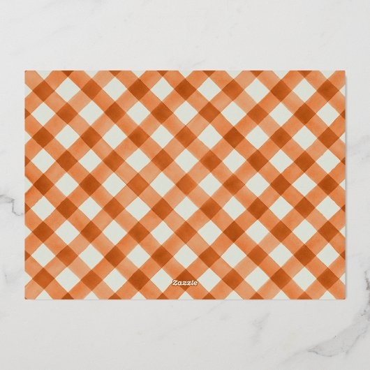 Moderne handtekening script Happy Thanksgiving Fot Folie Feestdagenkaart (Achterkant)