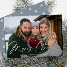 Moderne handtekening script kerst ijsblauw foto