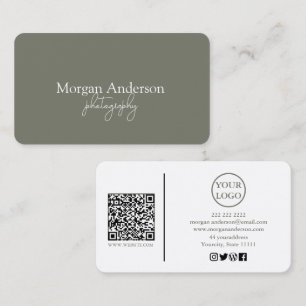 Moderne handtekening script QR-code sociaal Visitekaartje