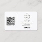 Moderne handtekening script QR-code sociaal Visitekaartje (Achterkant)