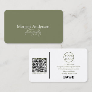 Moderne handtekening Script QR-code sociaal Visitekaartje