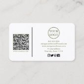 Moderne handtekening Script QR-code sociaal Visitekaartje (Achterkant)