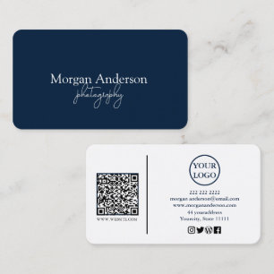 Moderne handtekening Script QR-code sociaal Visitekaartje