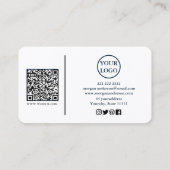 Moderne handtekening Script QR-code sociaal Visitekaartje (Achterkant)