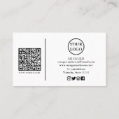 Moderne handtekening script QR-code sociaal Visitekaartje (Achterkant)