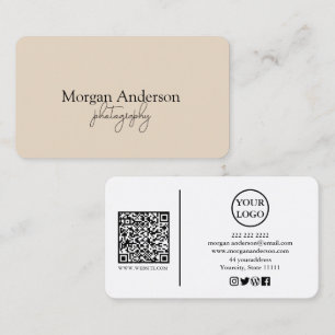 Moderne handtekening Script QR-code sociaal Visitekaartje