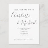 Moderne handtekening Verander de datum Uitgesteld Briefkaart (Voorkant)