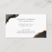 Moderne handtekening zwart Gold Glitter Agate Marb Visitekaartje (Achterkant)