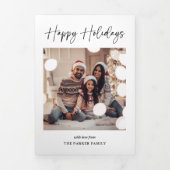 Moderne handtekening | Zwart-wit Multi Foto Drieluik Wenskaart (Cover)