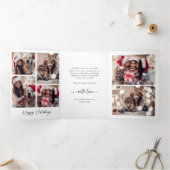 Moderne handtekening | Zwart-wit Multi Foto Drieluik Wenskaart (Binnen)