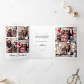 Moderne handtekening | Zwart-wit Multi Foto Drieluik Wenskaart (Binnen)