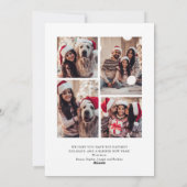 Moderne handtekening | Zwarte en witte multi foto Feestdagenkaart (Achterkant)