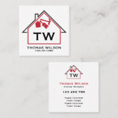 Moderne handyman Carpenter Tools Busin Vierkante Visitekaartje (Voorkant / Achterkant)