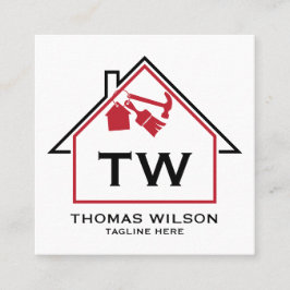 Moderne handyman Carpenter Tools Busin Vierkante Visitekaartje