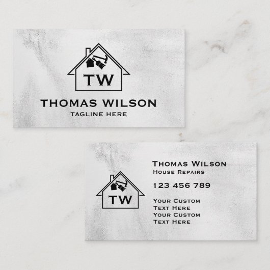 Moderne handyman Carpenter Tools Busin Visitekaartje (Voorkant / Achterkant)