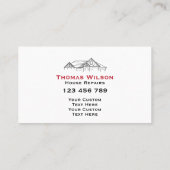 Moderne handyman Carpenter Tools Busin Visitekaartje (Achterkant)