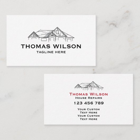 Moderne handyman Carpenter Tools Busin Visitekaartje (Voorkant / Achterkant)