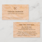 Moderne handyman Carpenter Tools Wood Visitekaartje (Voorkant / Achterkant)