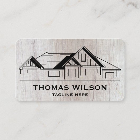 Moderne handyman Carpenter Tools Wood Visitekaartje (Voorkant)