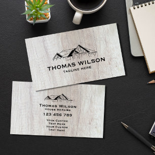 Moderne handyman Carpenter Tools Wood Visitekaartje