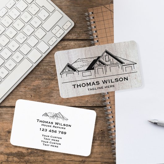 Moderne handyman Carpenter Tools Wood Visitekaartje
