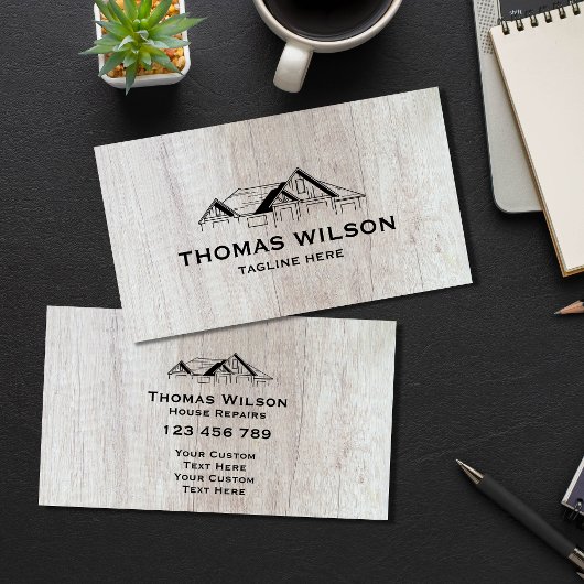 Moderne handyman Carpenter Tools Wood Visitekaartje
