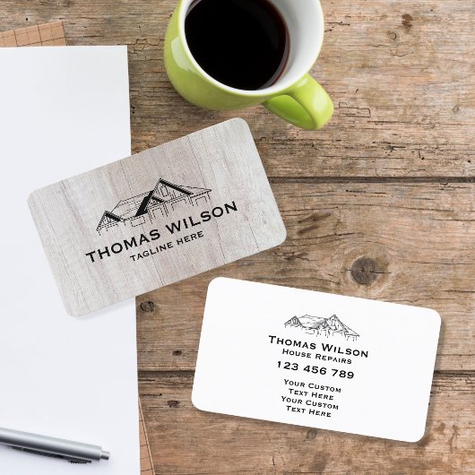 Moderne handyman Carpenter Tools Wood Visitekaartje